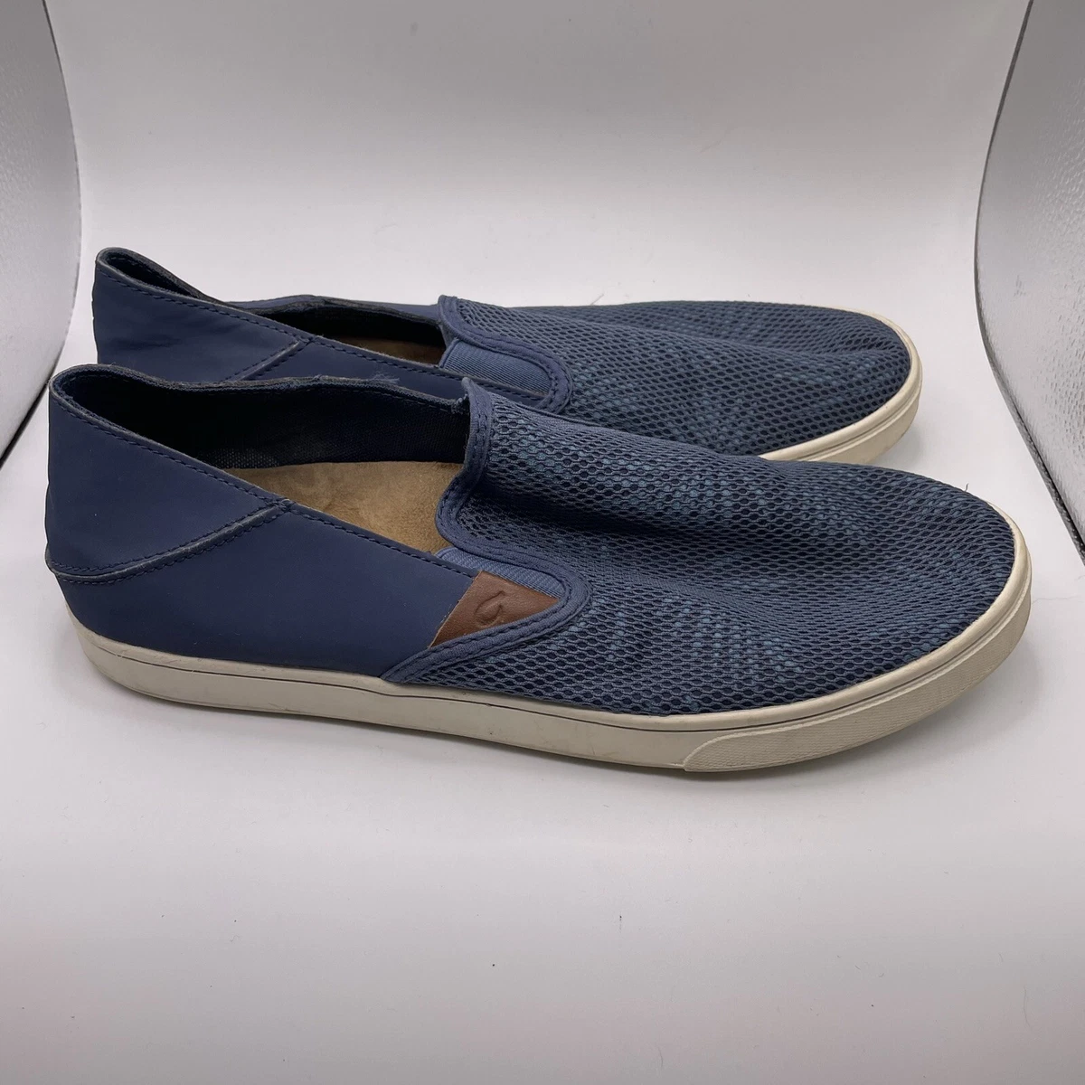 Olukai Pehuea Women s Slip On Sneakers Size 9 Indigo Palm Trees eBay