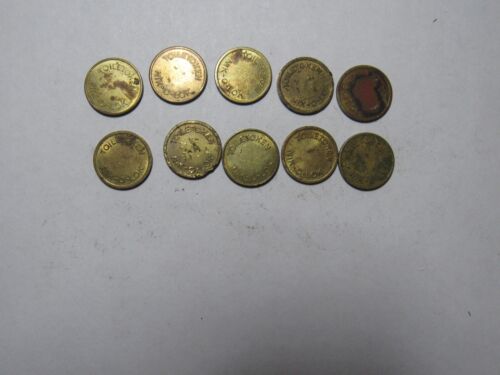 Lote de 10 fichas antiguas - token de inodoro Nik-O-Lok - letras grandes - Imagen 2 de 2