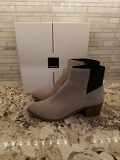 Dolce Vita Cyndie Anthropologie Womens Ankle Boot Gray Genuine Suede Leather 9.5
