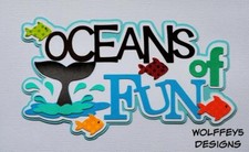 OCEAN DOLPHIN TITLE premade paper piecing scrapbook diecut page albuM piece KID