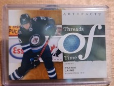 PATRIK LAINE 2021-22 UD Artifacts Threads of Time Relic #TT-PL Winnipeg Jets