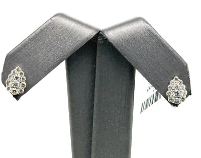 Movado Platinum 0.75 CT Diamond Cluster Pear Shape Stud Earrings, 1.8g, S15627