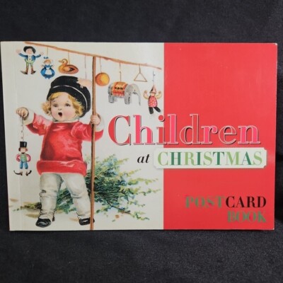 Vntg Children at Christmas Postcard Book 5x7 Set Of 30 By Darling & Co Oversized