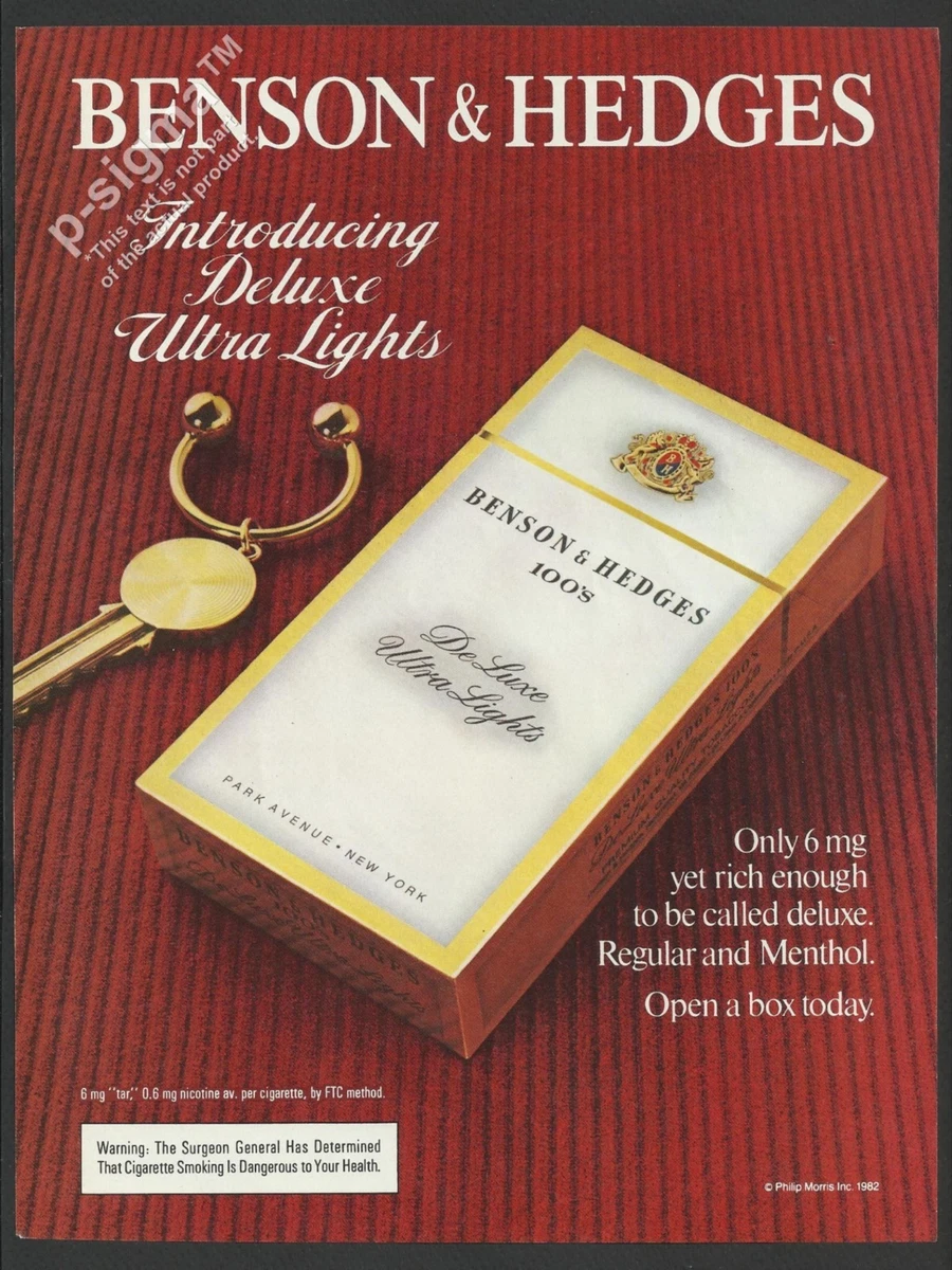 BENSON HEDGES Deluxe Ultra Lights — Calisphere, 59% OFF