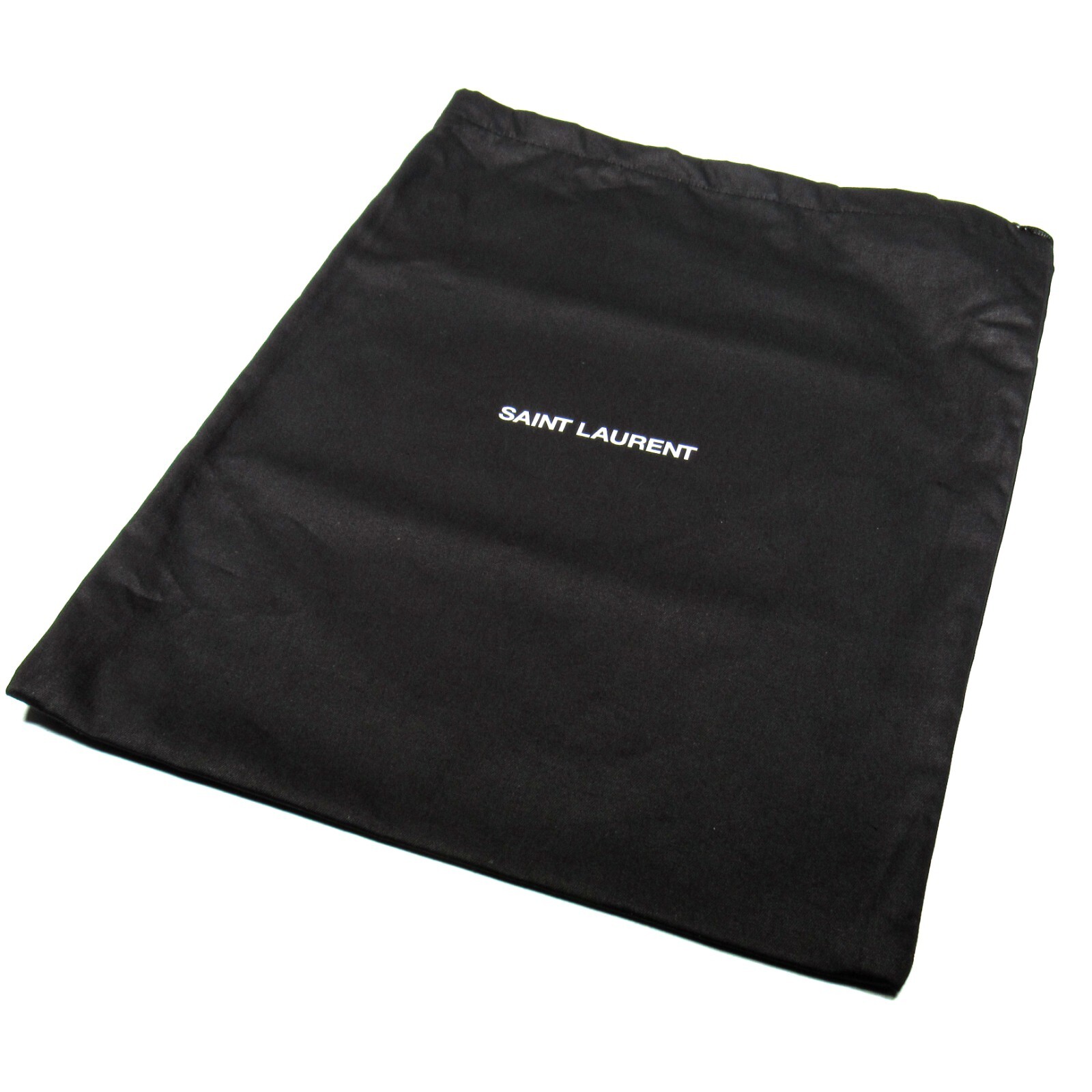 Saint Laurent Sacchetto antipolvere con coulisse in twill completamente foderato nero 15 1 2" x 12"