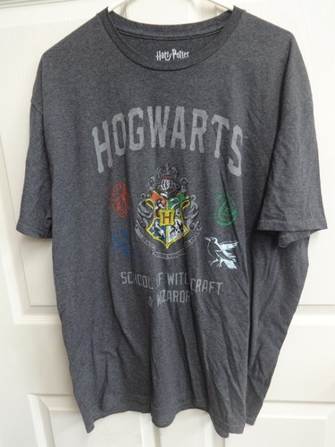 Vintage Harry Potter "Hogwarts - School of Witchcraft & Wizardry" Shirt Men XL - 第 1/4 張圖片