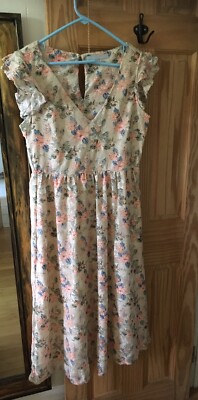  Red Herring  Ivory Floral Multi-Coloured Printed Lace Dress With Flowers