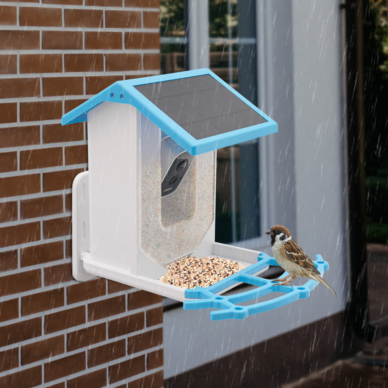 Waterproof Solar Bird Feeder 4MP HD Camera Live AI Recognition Birds with PIR