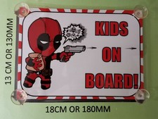 Superheroes Deadpool Kids On Board Car Laminated Sign