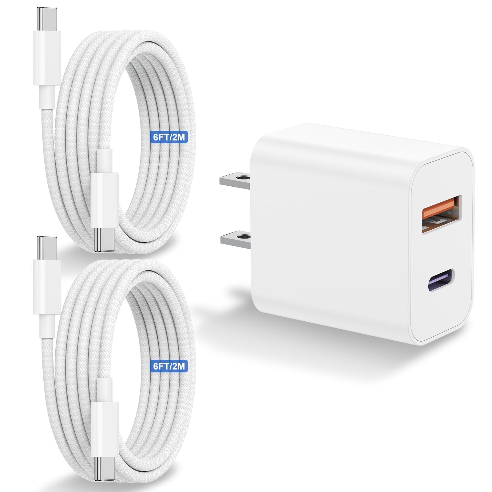 for iPhone 15 USB C Fast Charger,20W Dual Port USB Fast Cell Phone Wall Charg...