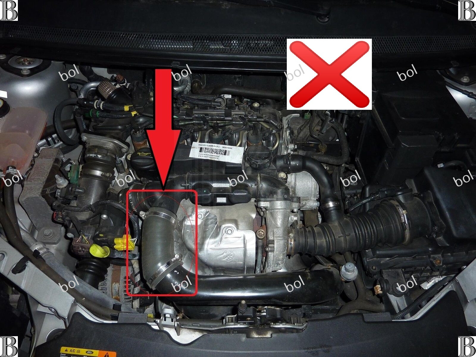 FORD FOCUS MK2 C-MAX 1.6 TDCI INTERCOOLER TURBO HOSE PIPE SHORT&LONG ...