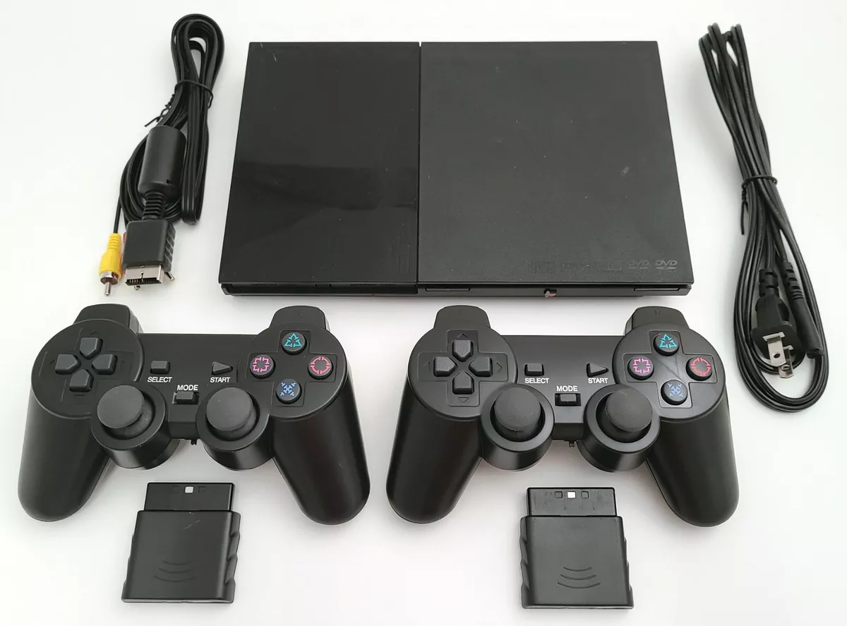 Sony Playstation 2 PS2 Console Bundle 2 Wireless Controllers (Used