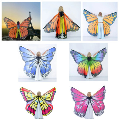 Belly Dance Butterfly Isis Wings Festival Fancy Angel Dance Wear With 2 Sticks