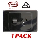 1 x Single 10AMP Power Point GPO - Black Electrical Supplies Standard - SAA