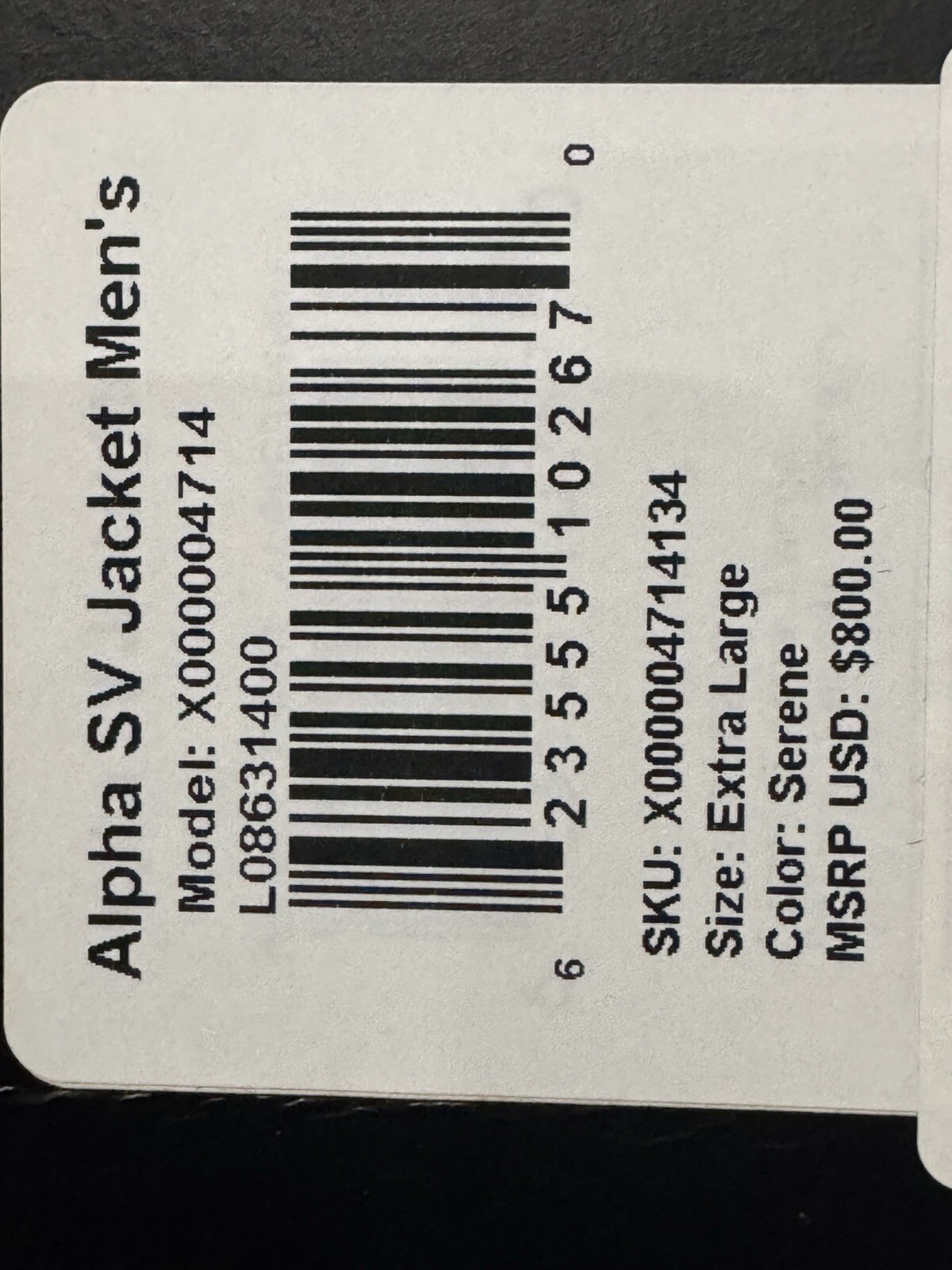 Giacca Arc'teryx Alpha SV XL SERENA (nuova con etichette) molto bella