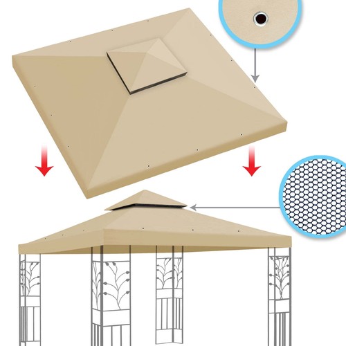 10x10 FT Gazebo Replacement Canopy Top Double Tier Canopy Top