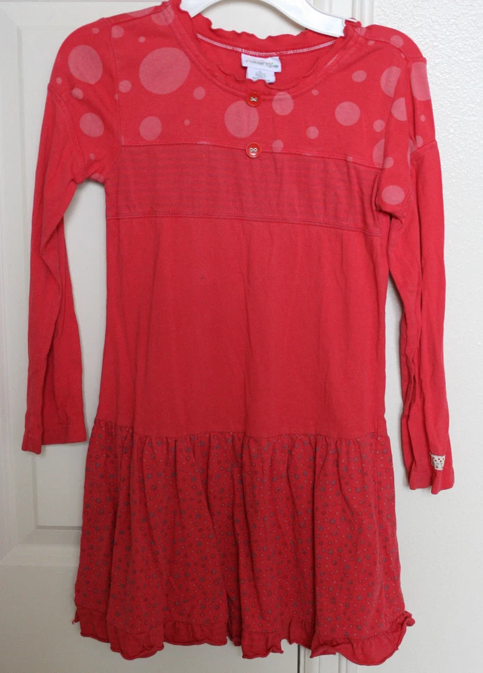 Vestido NAARTJIE VINTAGE GATITOS Talla 7 XL Manga Larga Rosa Rojo Otoño 2009 Usado en Excelente Condición Foto 2 de 4