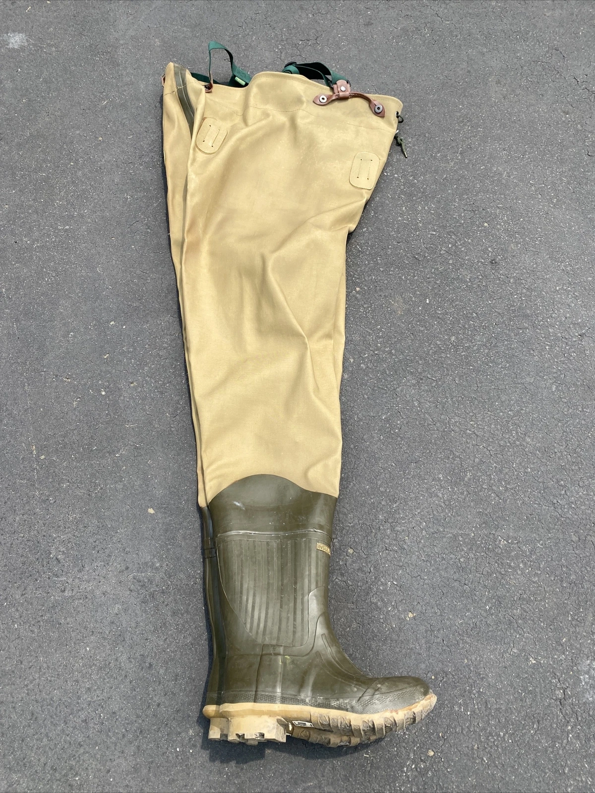 Hodgman Wadewell Canvas Waders Boots Size 7 Reg # 13401 Vintage Pre-owned