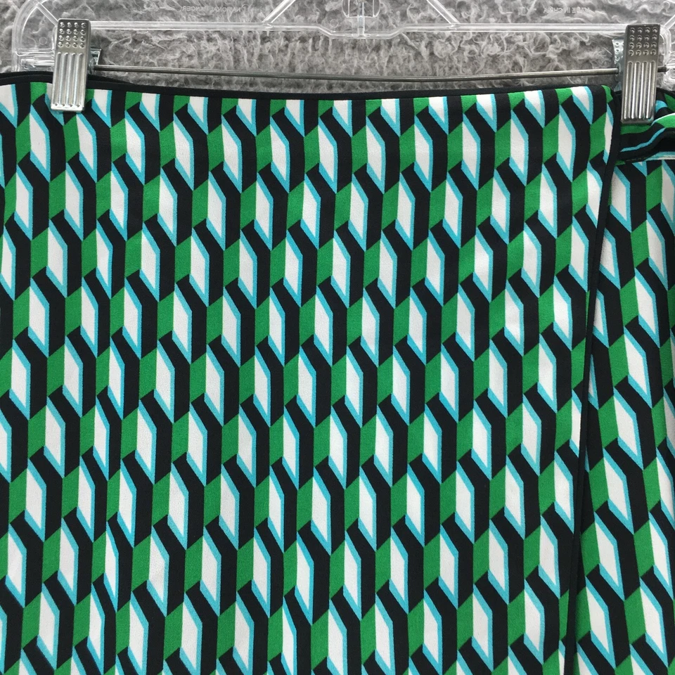 Diane Von Furstenberg Wrap Skort Shorts Womens 1X Multicolor Back High Rise Zip - Image 3 of 4