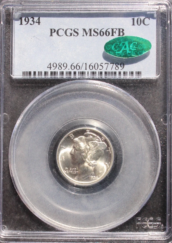 1934 MS66FB Mercury Dime, PCGS 16057789 CAC - Image 3 of 4