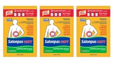 Salonpas Hot Capsicum Patch: Aches Arthritis Sprains 3 Ct (THREE PACK) Exp 07/27