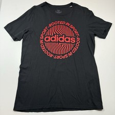 Adidas Spell Out Men's Graphic T-Shirt Red Black Size Medium