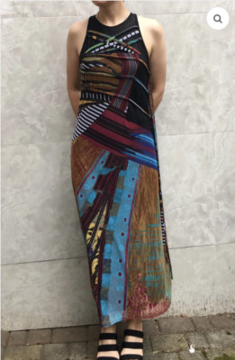 DDP Save The Queen Maxi Long Mesh Boho Dress y2k Sleeveless Vintage Italy