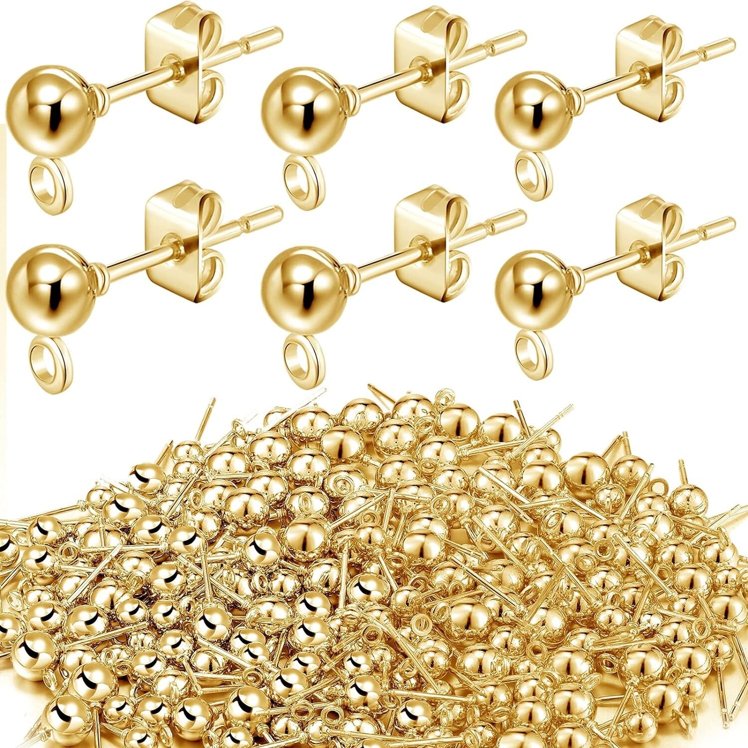 Versatile Gold Earring Findings Set 380 Pieces for Stylish DIY
