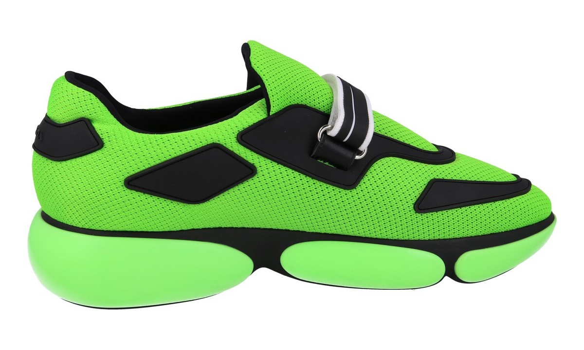 PRADA Mesh Cloudbust Slip On Sneakers 1E293I Neon Green NEW