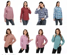 New Women woven soft flannel Western shirts S, M, L, XL