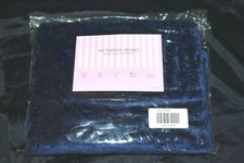RARE Victoria Secret SATIN BEDDING COLLECTION NAVY BLUE 1 Stand. Pillowsham NEW