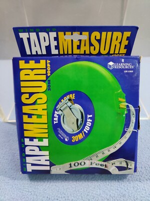 NEW LEARNING RESOURCES WIND-UP TAPE MEASURE 30M / 100FT TOOL LER 0369