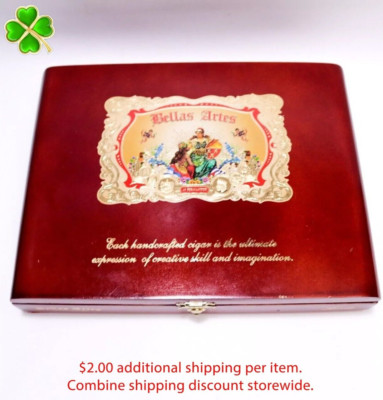 Bellas Artes Gordo Empty Wood Cigar Box 10'' x 7.5'' x 2''