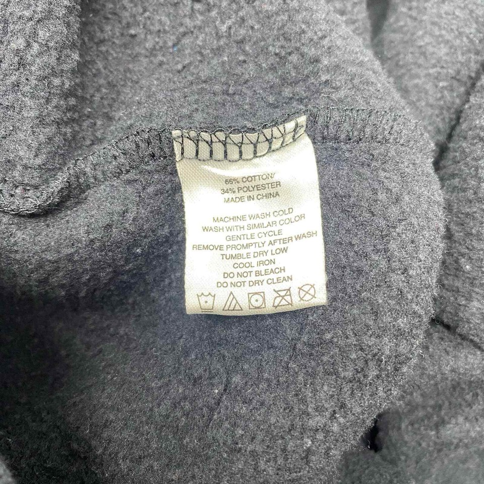 Straight Down Large Black 1/4 Zip Pullover Long Sleeve Cotton Blend