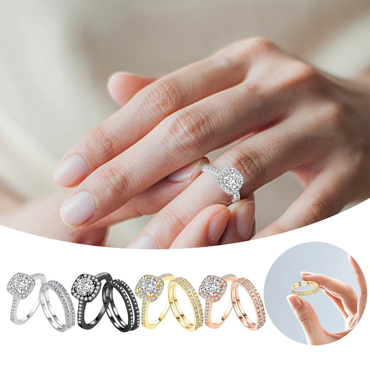 Diamond stacking clearance ring set