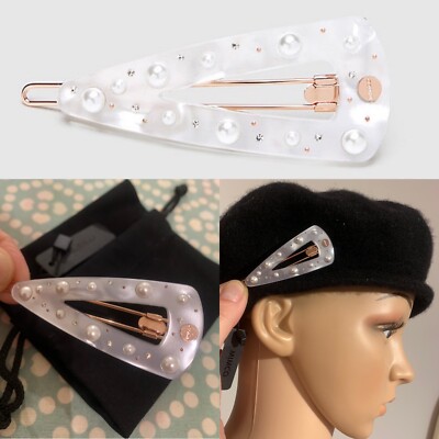 Pearl Mimco New     Waved Hair Pin Pony Hair Tie Claw Fascinator Holder Clip