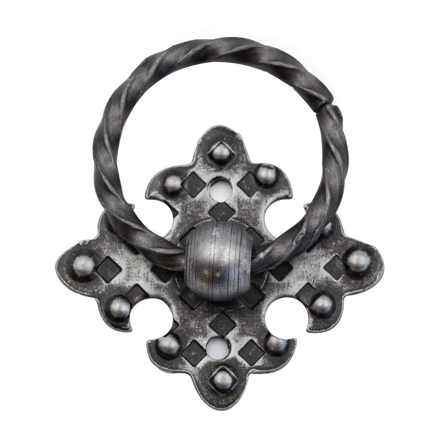 KOMBI 3 pz. Maniglia Ferro Battuto Pendente Maniglietta Orizzontale (c2v)