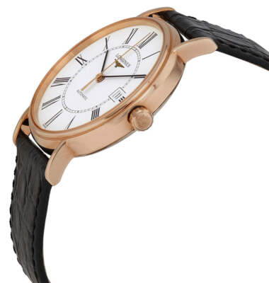 Longines Presence Automatic Rose Gold PVD Leather Date Mens Watch
