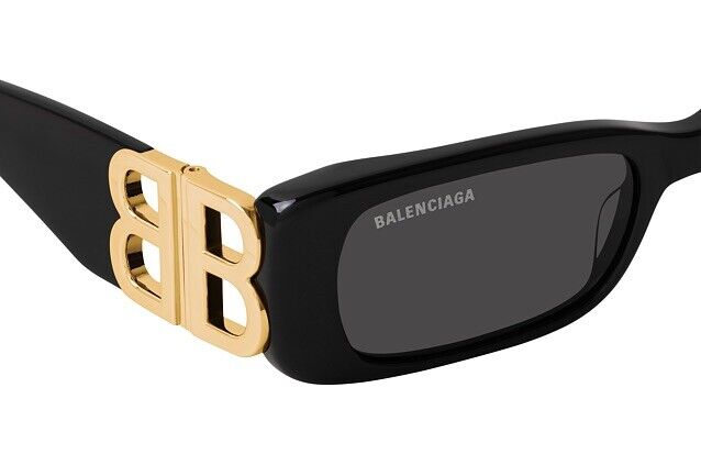Balenciaga Dynasty BB0096S 001 Black Gold Grey Lens Unisex Balenciaga Dynasty BB0096S 001 Black Gold Grey Lens Unisex