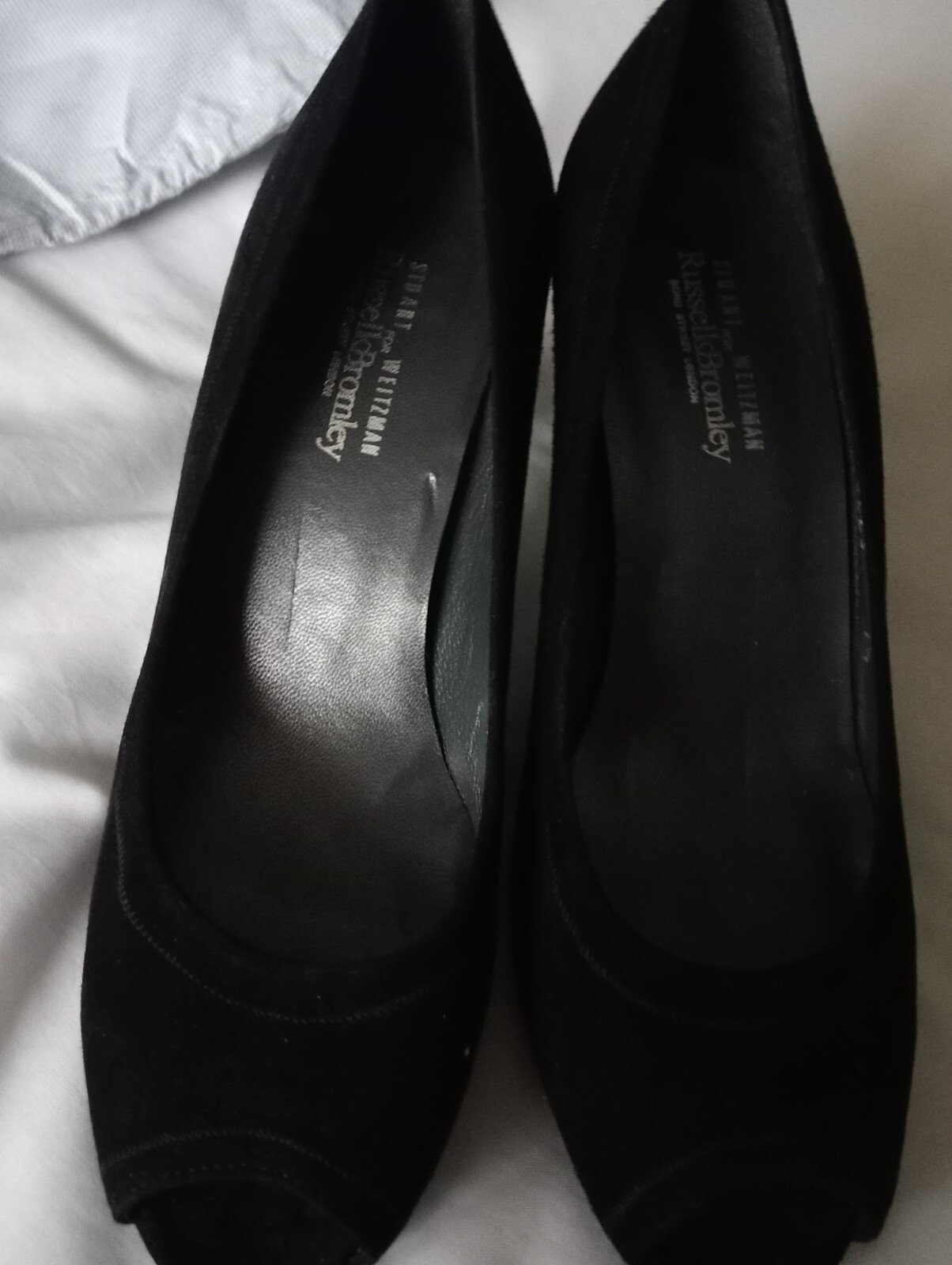 Black suede court shoes. Russell & Bromley eBay