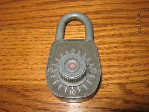 cadenas antique GOUGLER pad lock KENT Ohio USA sans clé vintage WESTINGHOUSE - Photo 1/4