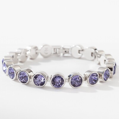 Touchstone Crystals by Swarovski DARK PURPLE Bracelet Rhodium Plating 7 1/4''''