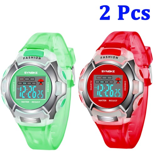 Waterproof Kids Digital Electronic LED Watches Wrist Sport Silicone Watch Gift - Picture 25 of 26