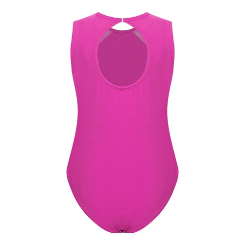 Kids Girls Leotard Tank Bodysuit Gymnastics Jumpsuit Shiny Activewear Workout - Picture 60 of 75