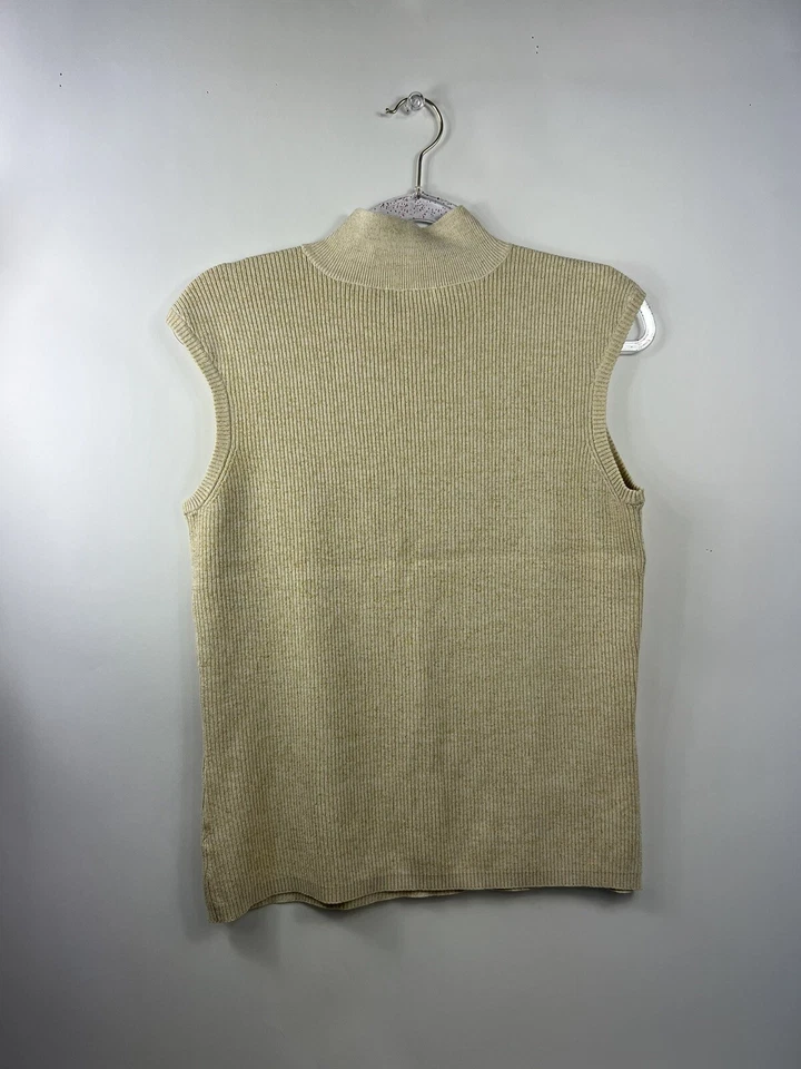 Top Coldwater Creek para mujer talla M (10-12) dorado brillante cuello manga gorra Foto 2 de 4