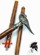 Solid Brass Designer Swan Handle Handmade Walking Wooden Stick Vintage Cane