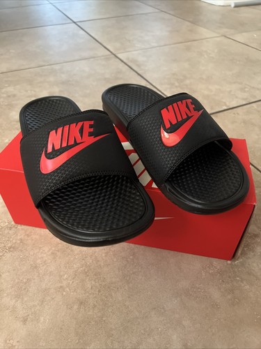 Nike Black and Red Benassi JDI Slides 