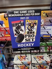 2021-22 Pro Set NHL Hockey Blaster Box One Game Used Memorabilia Card