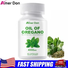 Oregano Oil Capsules 4000 mg Contains Carvacrol Herbal Supplement Immune Support