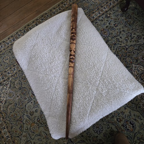 36" HAND CARVED WOOD HAWAIIAN WALKING STICK CANE Maui 2010